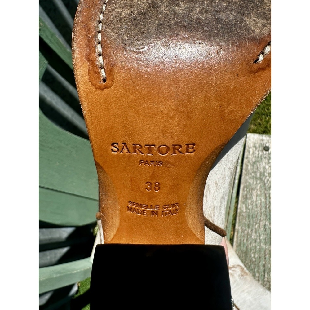 Vintage Y2K Sartore Paris Western Boots 38 Cow Print Hair-on-Hide Rare Mid-2000s - Picture 5 of 8